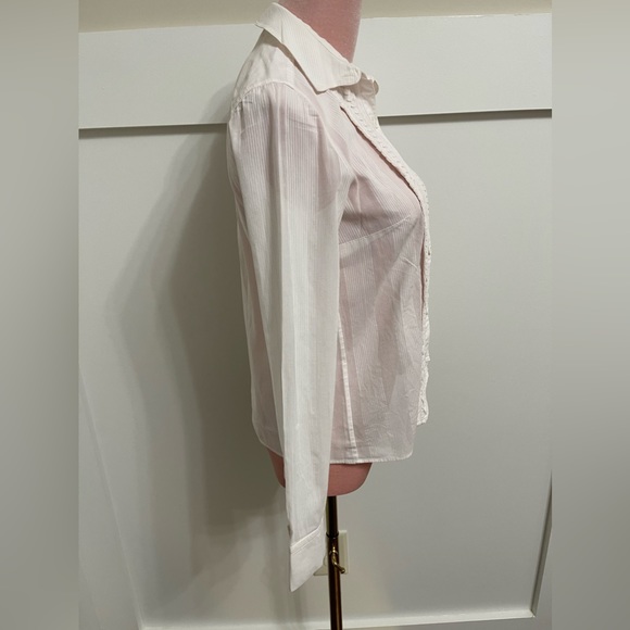 Chloe Victorian Style Pleated Front Button-Down Blouse Size 4 - Picture 5 of 15